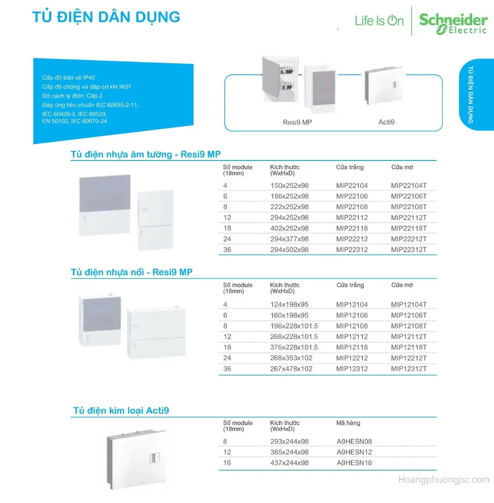 Tủ điện module Schneider chính hãng