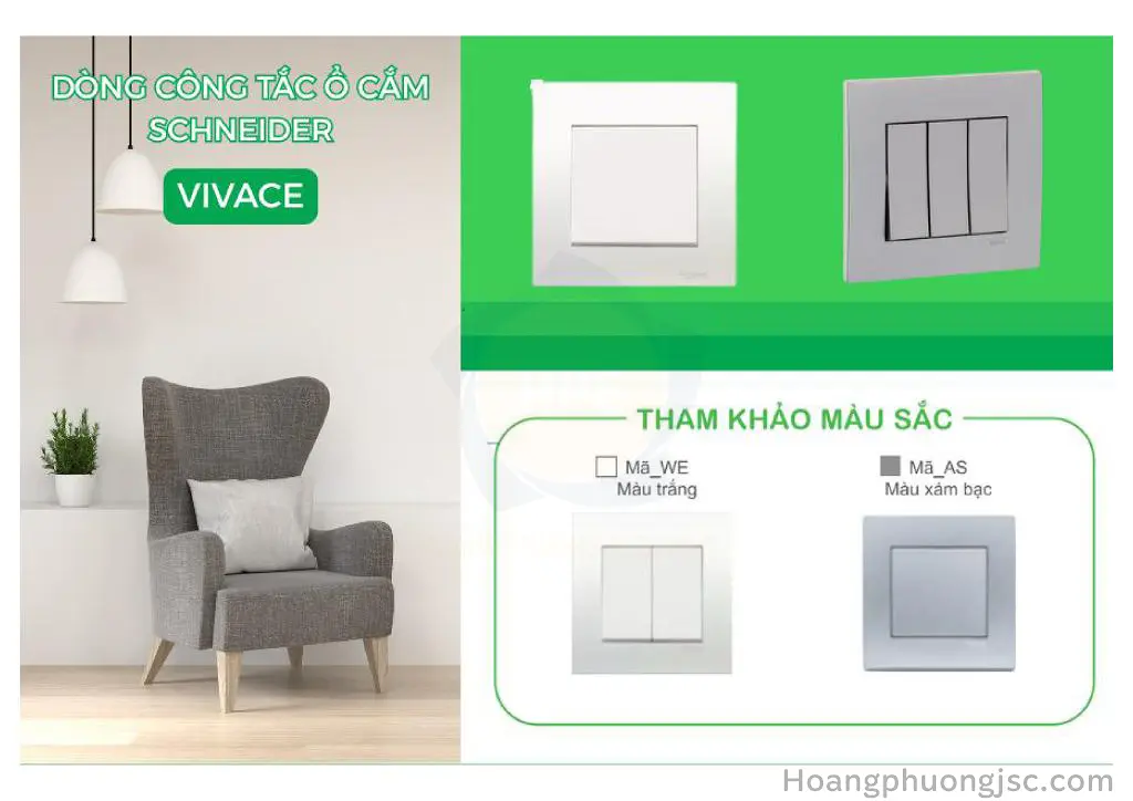 Dòng công tắc ổ cắm Vivace Schneider