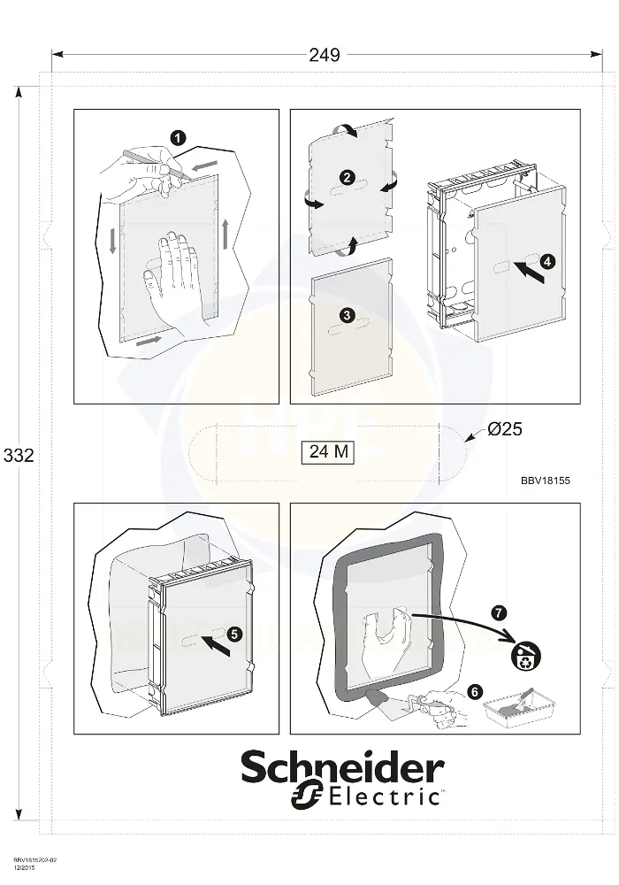 Cách lắp đặt tủ điện Schneider Mini Pragma 24 module nổi và âm tường