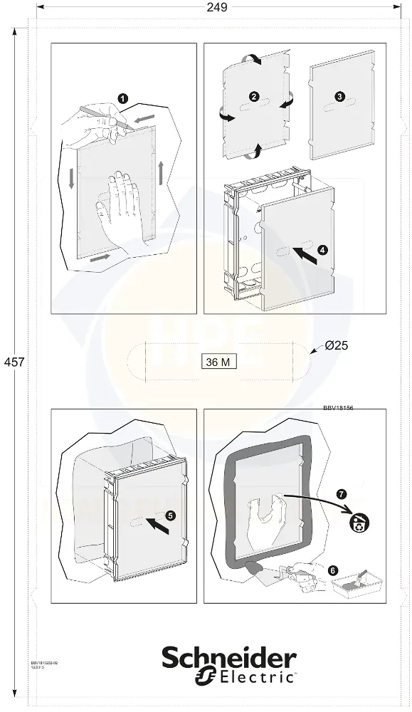 Cách lắp đặt tủ điện Schneider Mini Pragma 36 module nổi và âm tường