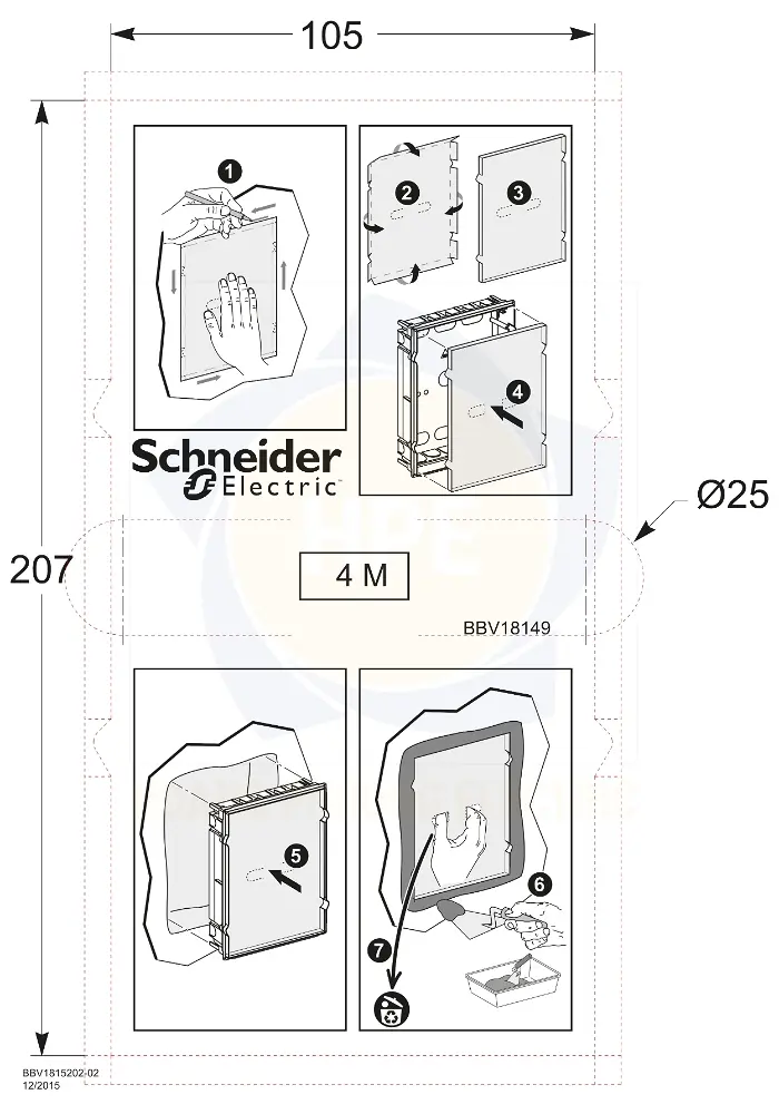 Cách lắp đặt tủ điện Schneider Mini Pragma 4 module nổi và âm tường