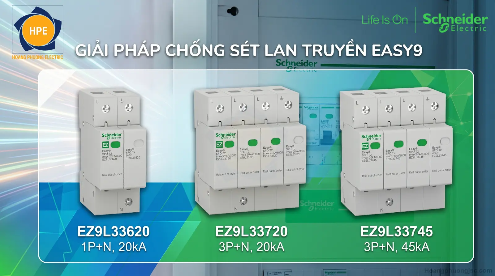 EZ9L33620 | Chống sét lan truyền 1P+N 20kA Schneider