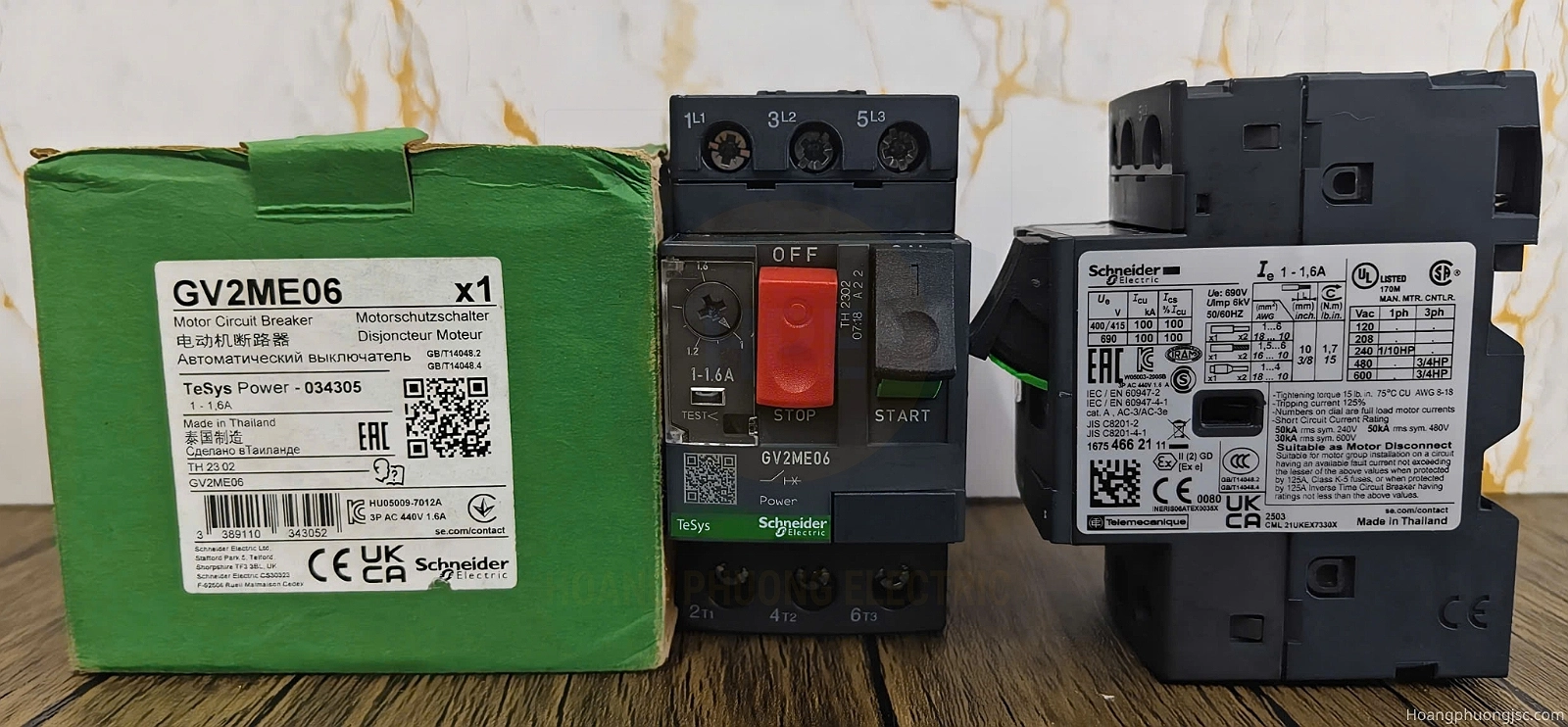 Ảnh thực tế sản phẩm GV2ME06 CB bảo vệ động cơ Schneider 