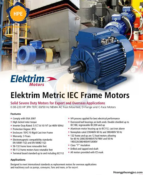 EM80A-2 Elektrim | Động cơ điện 0.75kW 2 cực