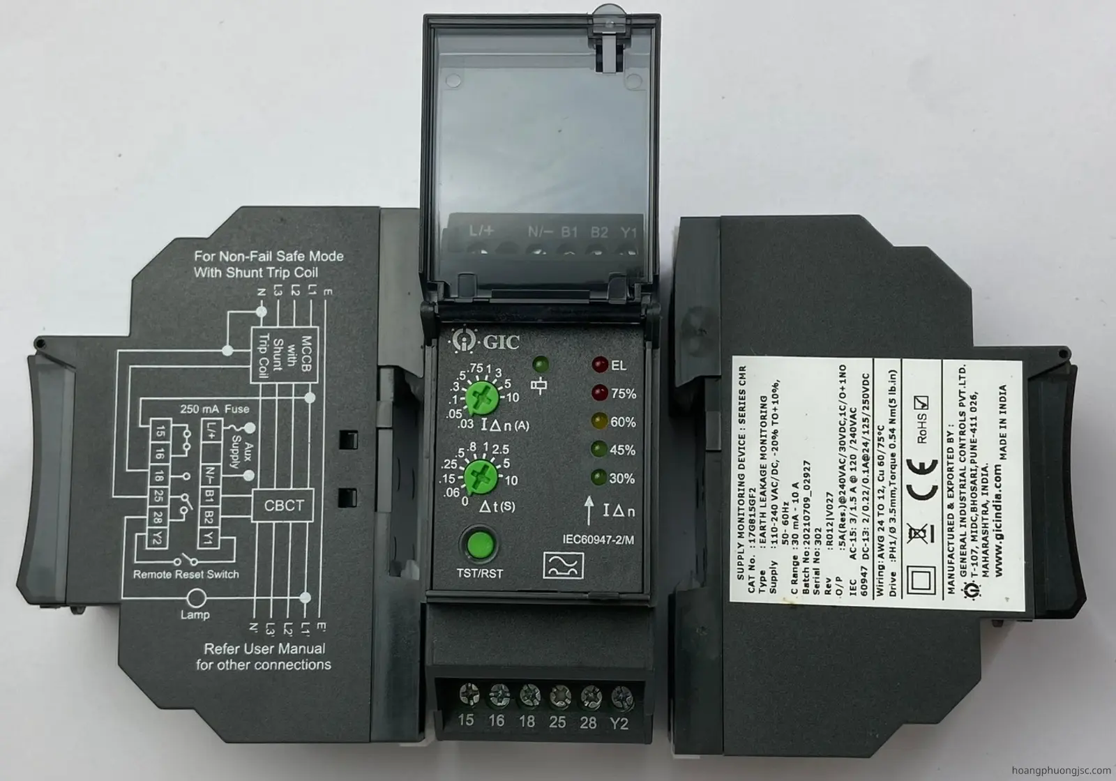17G815GF2 GIC | Thiết bị bảo vệ dòng rò GIC 110–240VAC/DC