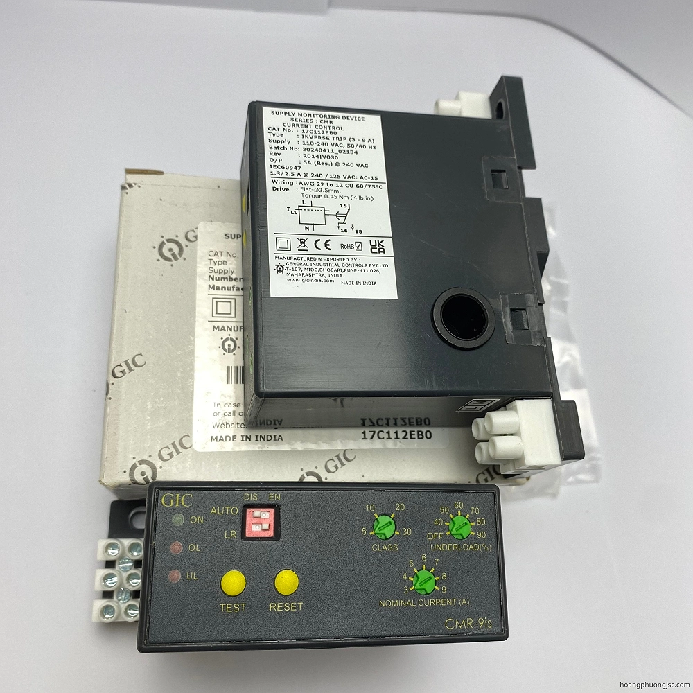 17C112EB0 GIC | Rơ le bảo vệ quá tải, non tải GIC 110–240VAC