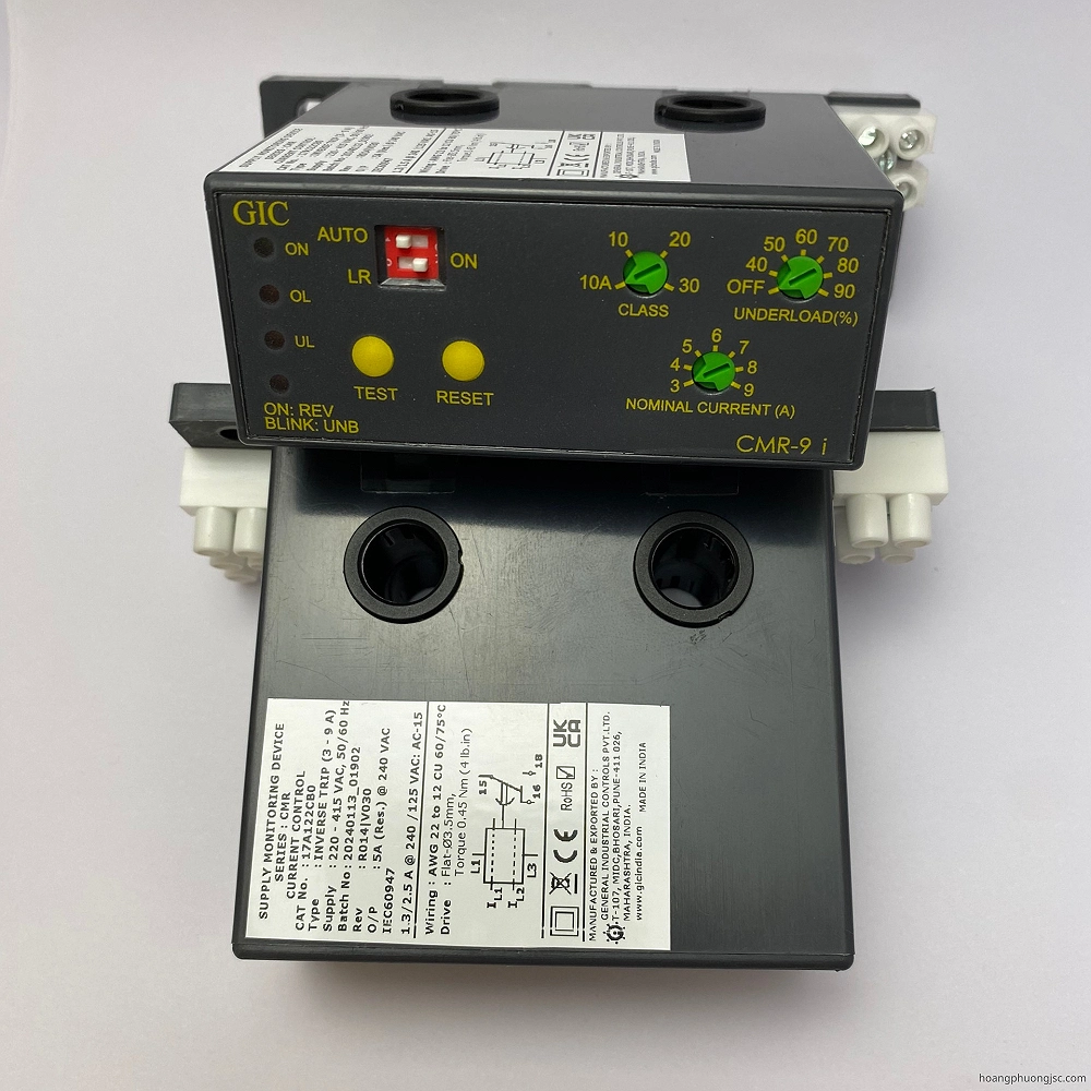 17A122CB0 GIC | Rơ le bảo vệ quá tải, non tải GIC 220 – 415 VAC