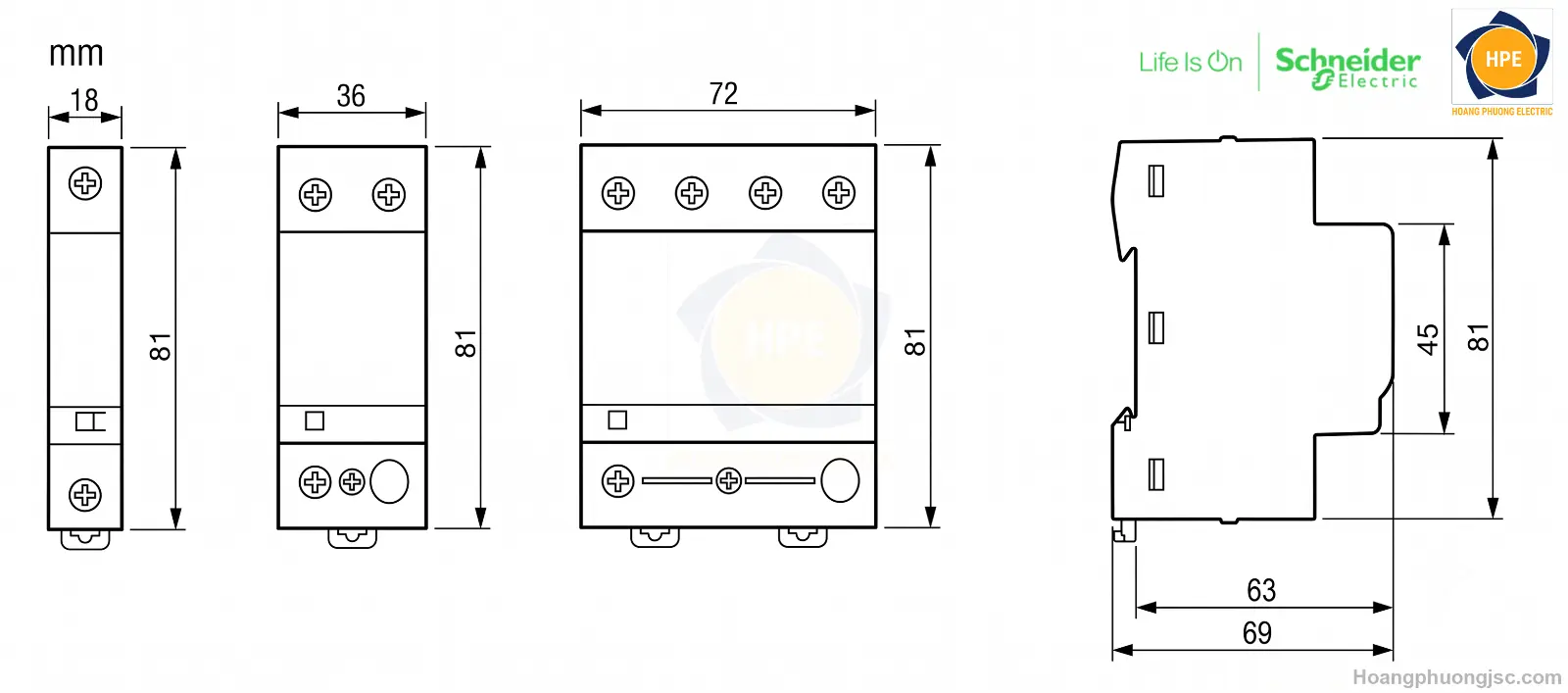 A9N15687 | Chống sét lan truyền 1P+N 40kA Schneider