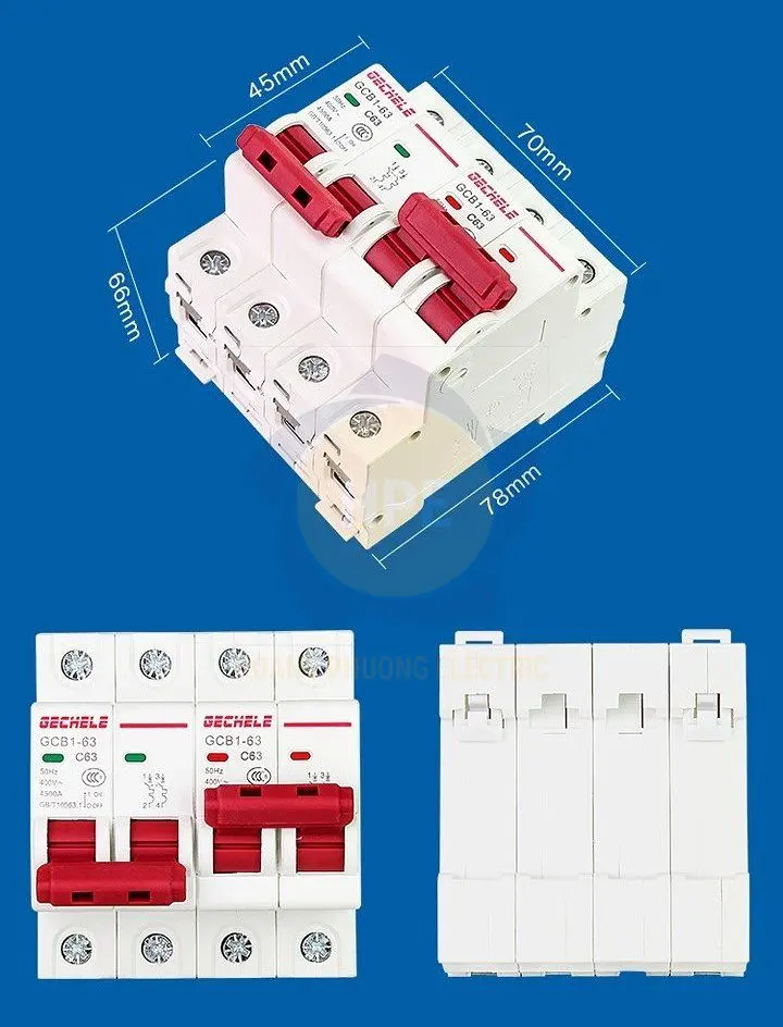 GCB1-63A 2P | Cầu dao đảo chiều Gechele 2 pha 63A