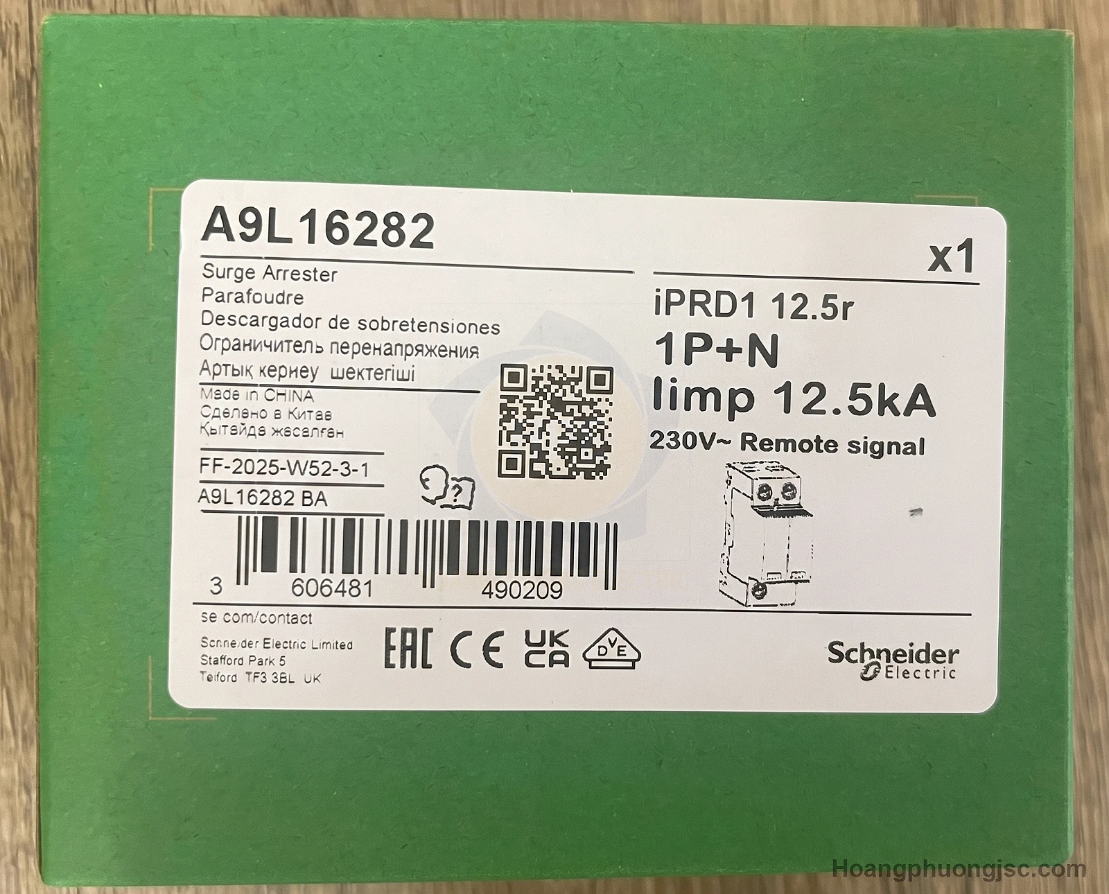 A9L16282 | Chống sét lan truyền 1P+N 50kA Schneider