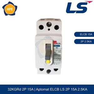 Aptomat chống giật ELCB 32KGRd 2P 15A 2.5kA