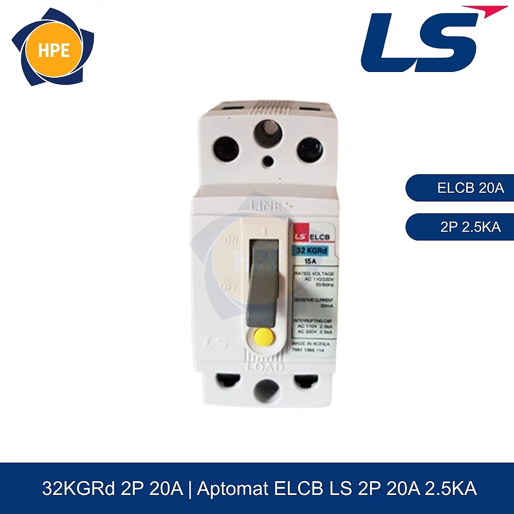 Aptomat chống giật ELCB 32KGRd 2P 20A 2.5kA
