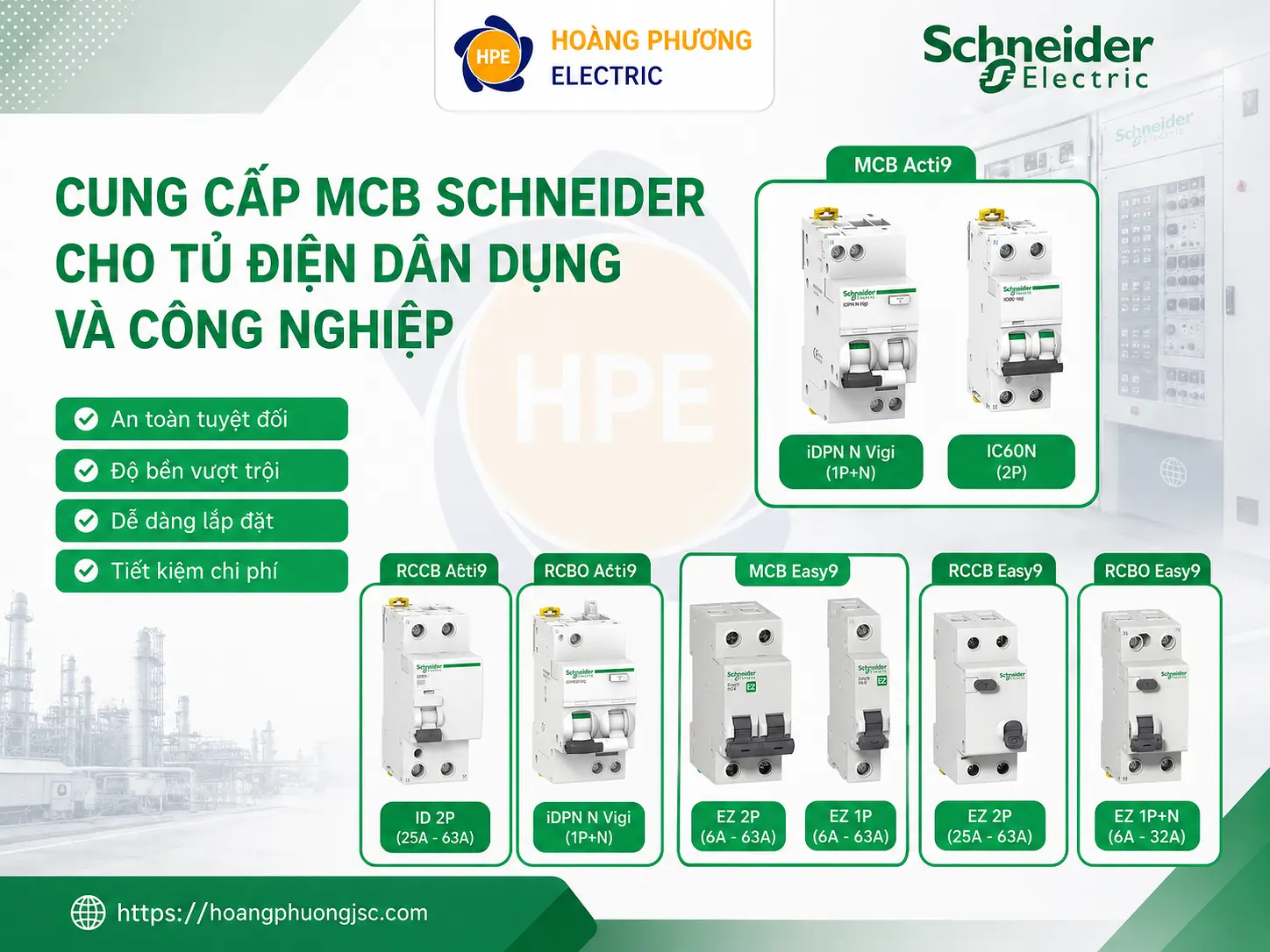 Cách chọn Aptomat Schneider cho từng thiết bị điện trong gia đình