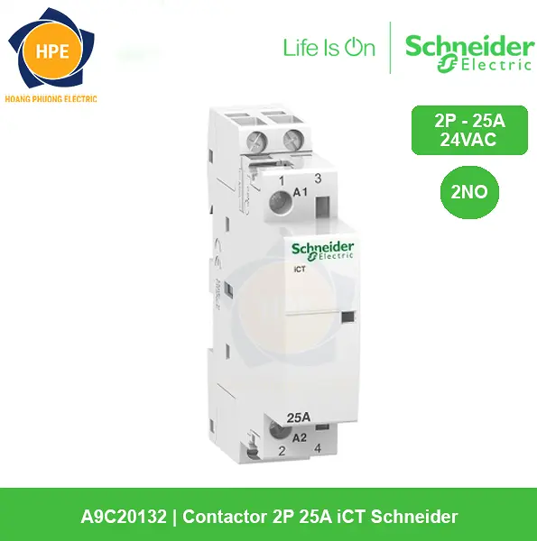 A9C20132 - Contactor 2P 25A iCT Schneider