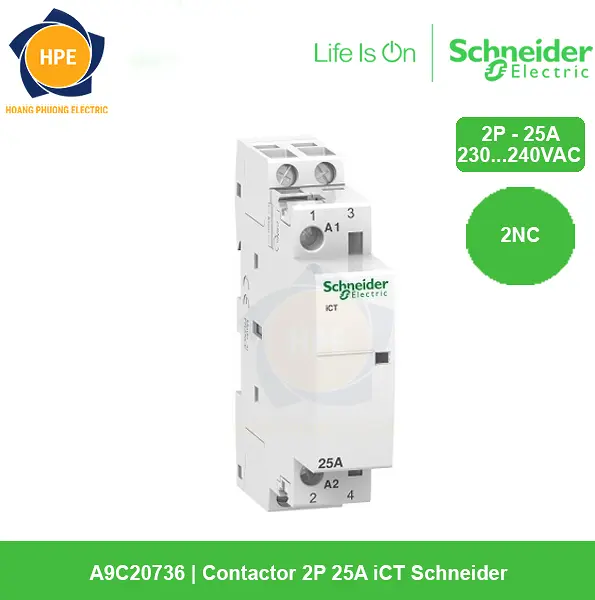 A9C20736 - Contactor 2P 25A iCT Schneider