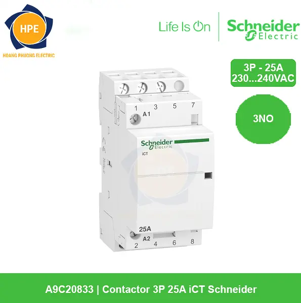A9C20833 - Contactor 3P 25A iCT Schneider