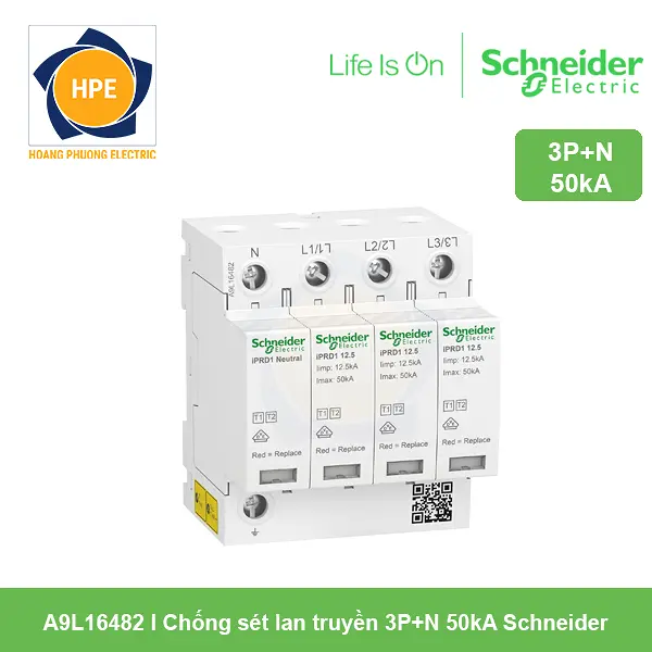 A9L16482 Schneider - Chống sét lan truyền 3P+N 50kA