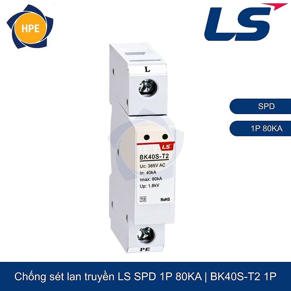 Chống sét lan truyền SPD BK40S-T2 1P 80kA
