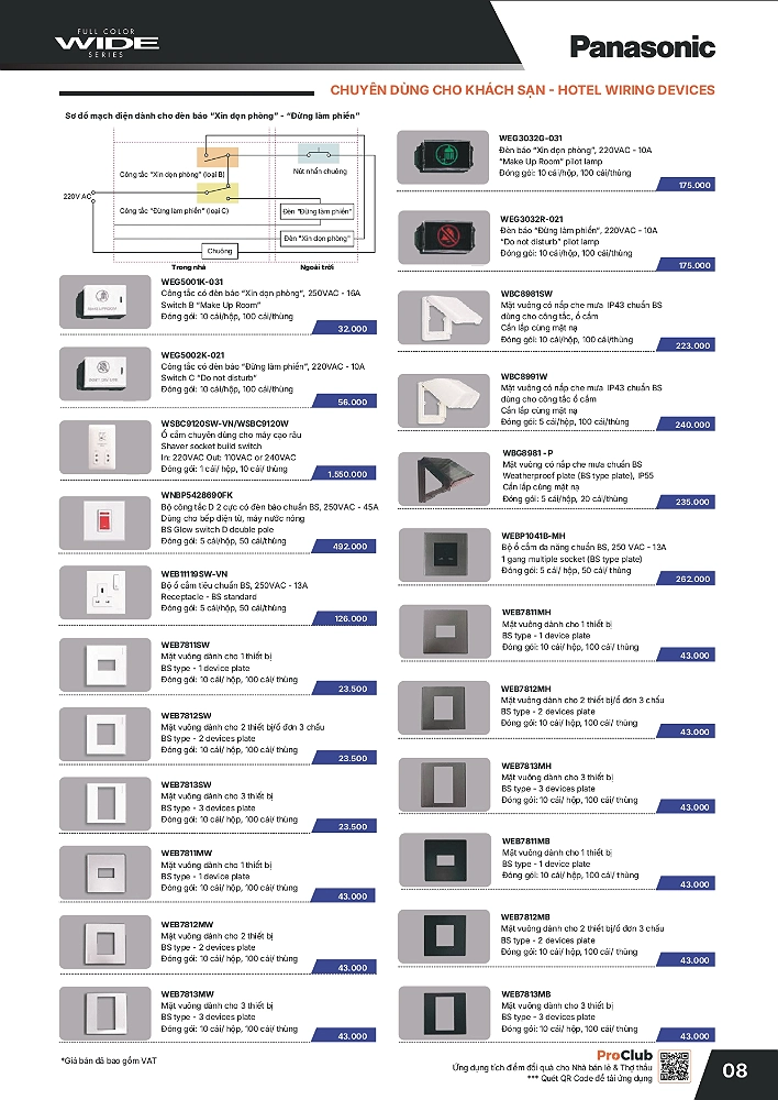 Bảng giá thiết bị điện Panasonic mới nhất