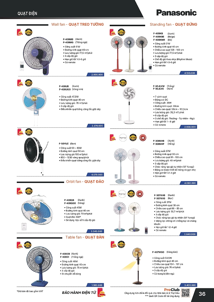 Bảng giá thiết bị điện Panasonic mới nhất