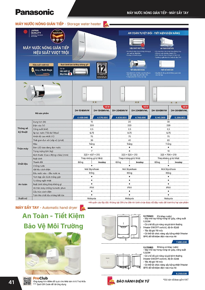 Bảng giá thiết bị điện Panasonic mới nhất