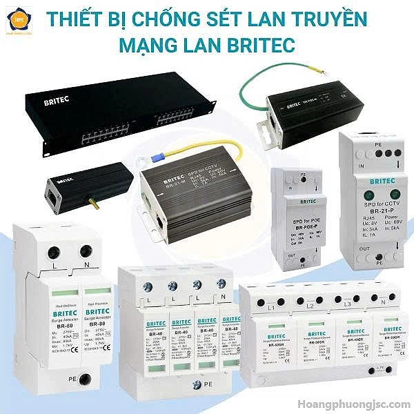 Thiết bị chống sét BRITEC là dòng sản phẩm chuyên dụng dùng để bảo vệ hệ thống điện và thiết bị điện tử khỏi các xung điện áp đột biến, sét lan truyền hoặc nhiễu điện từ