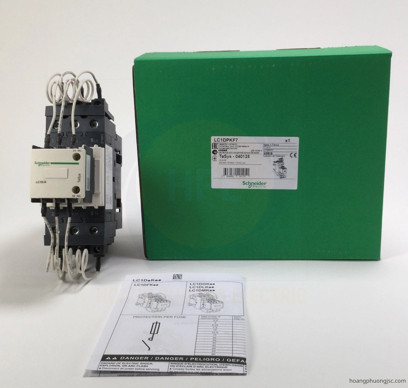 Ảnh thực tế sản phẩm contactor tụ bù LC1DPKM7 Schneider