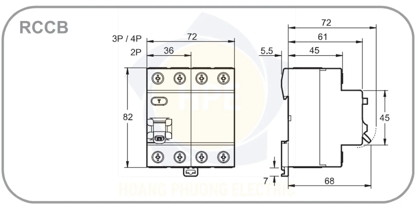 EZ9R36225 | Chống giật RCCB Easy9 2P 25A 30mA