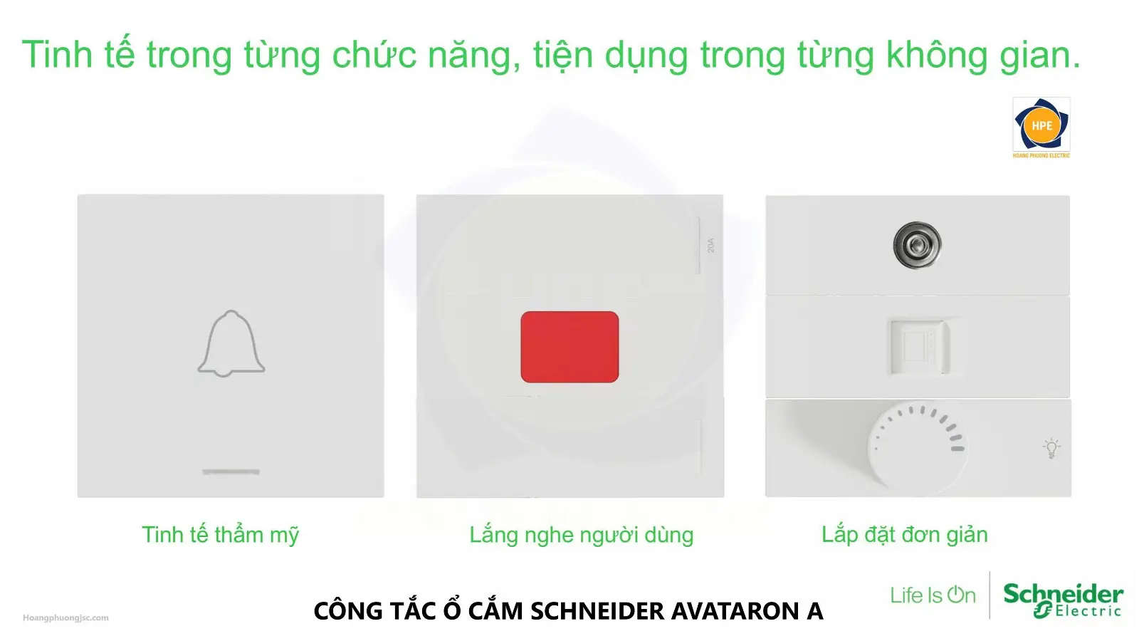 Công tắc ổ cắm AvatarOn A Schneider