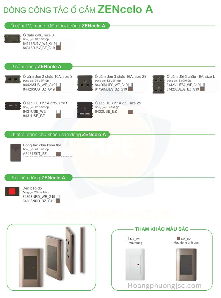 Công tắc ổ cắm ZenceloA Schneider chính hãng