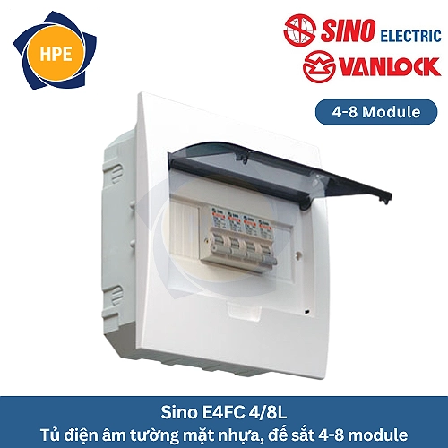 Tủ điện âm tường Sino E4FC 4/8L