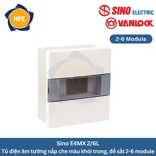 Tủ điện âm tường Sino E4MX 2/6L