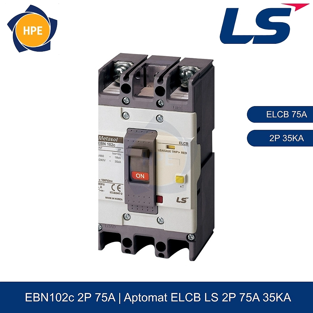 Aptomat chống giật ELCB EBN102c 2P 75A 35kA