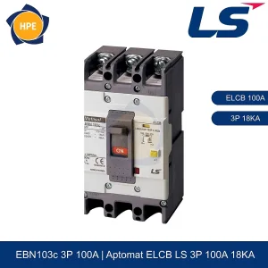 Aptomat chống giật ELCB EBN103c 3P 100A 18kA