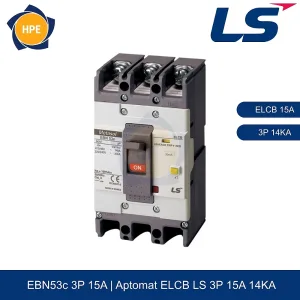 Aptomat chống giật ELCB EBN53c 3P 15A 14kA