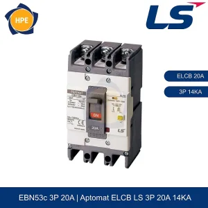 Aptomat chống giật ELCB EBN53c 3P 20A 14kA