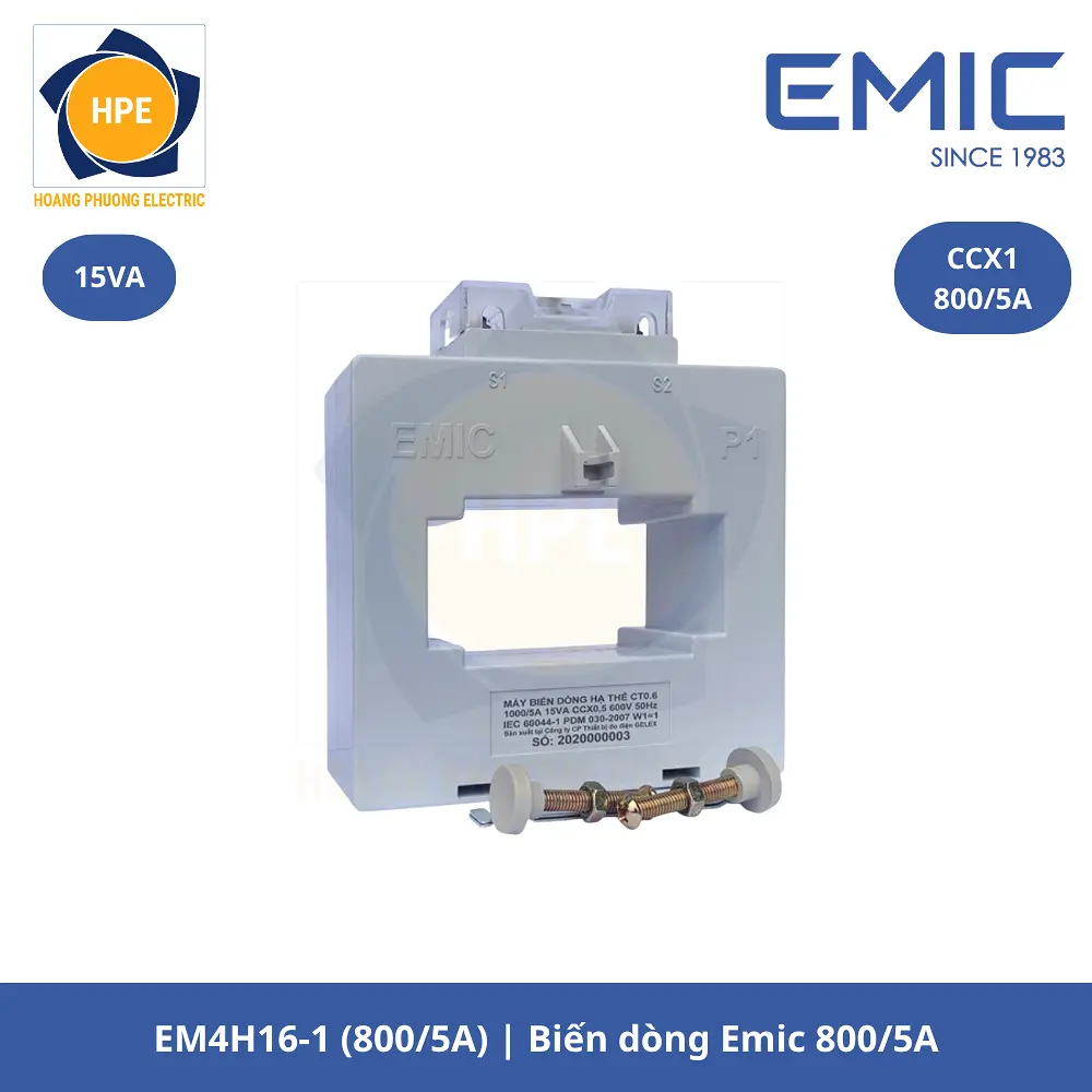 Biến dòng vuông Emic EM4H15-1 (800/5A)