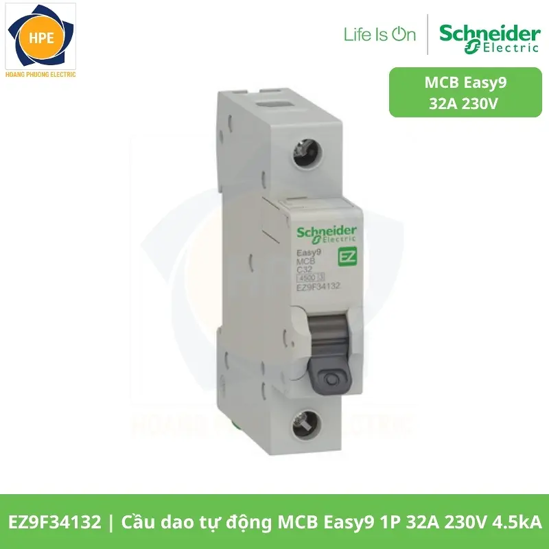 EZ9F34132 Cầu dao tự động MCB Easy9 1P 32A 230V 4.5kA