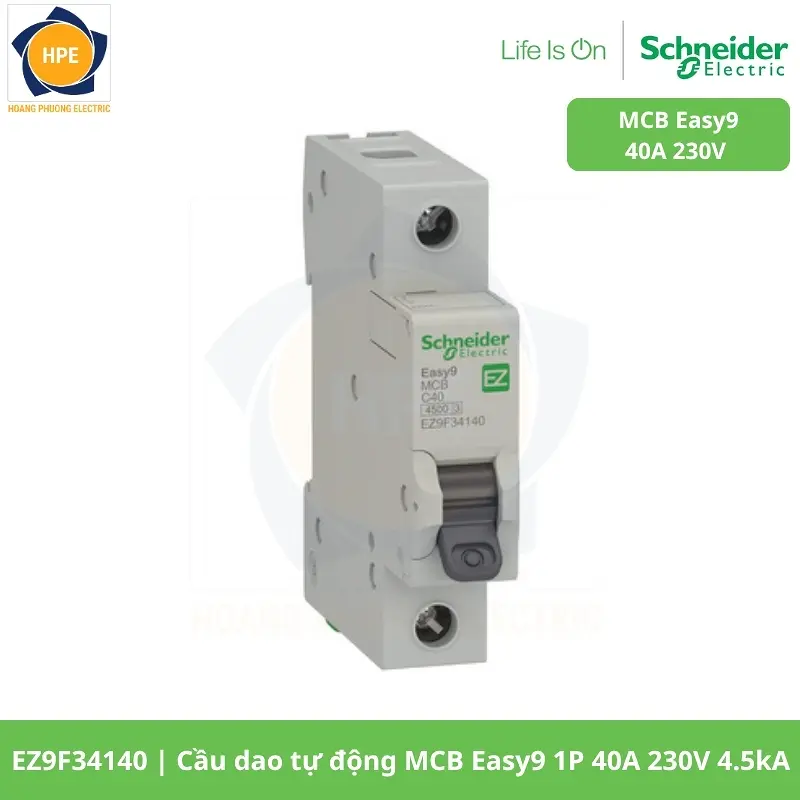 EZ9F34140 Cầu dao tự động MCB Easy9 1P 40A 230V 4.5kA