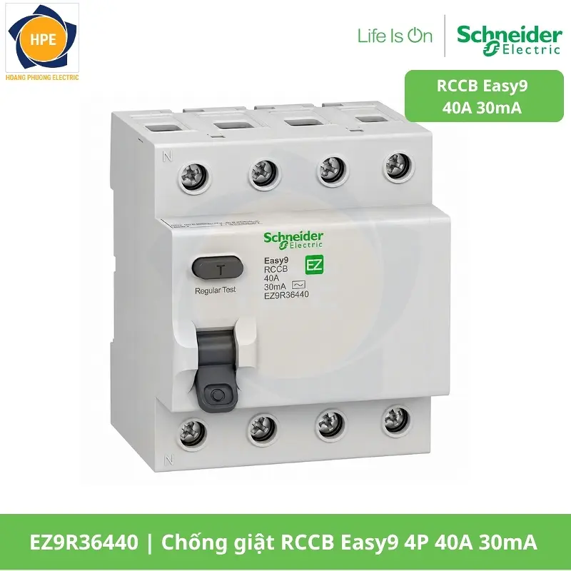EZ9R36440 Chống giật RCCB Easy9 4P 40A 30mA