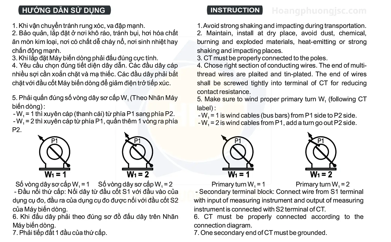CT 50/5A | Biến dòng tròn Emic 50/5A