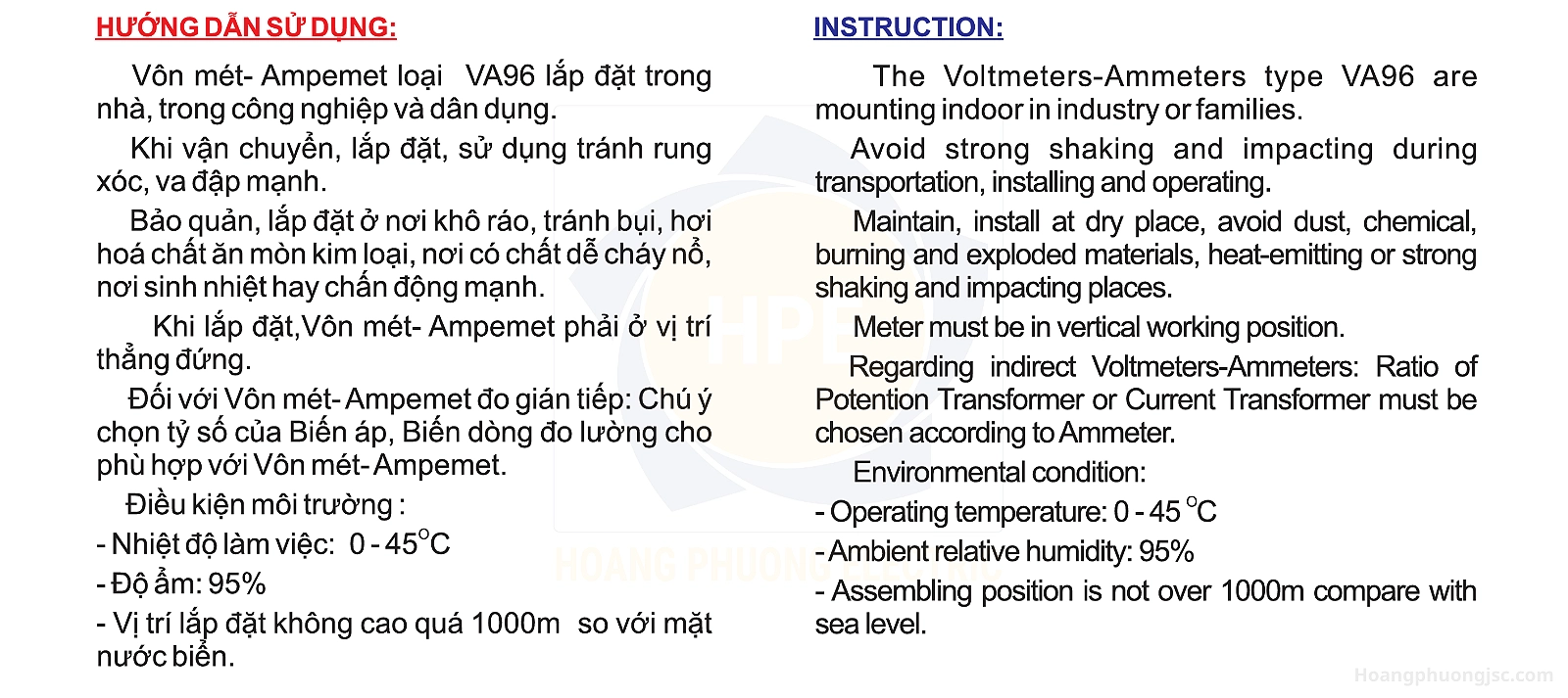 VA96-A (30/5A) | Đồng hồ đo dòng điện Emic 30/5A