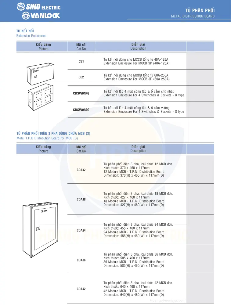 Tủ điện Sino CE CDSW CDA