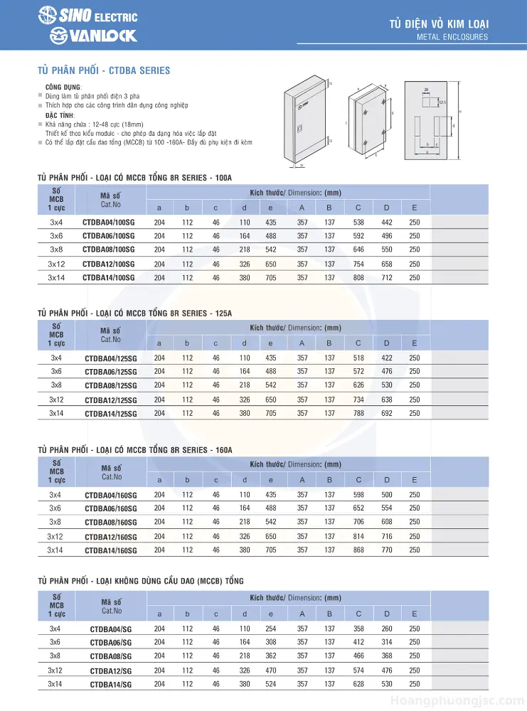 Tủ điện Sino CTDBA