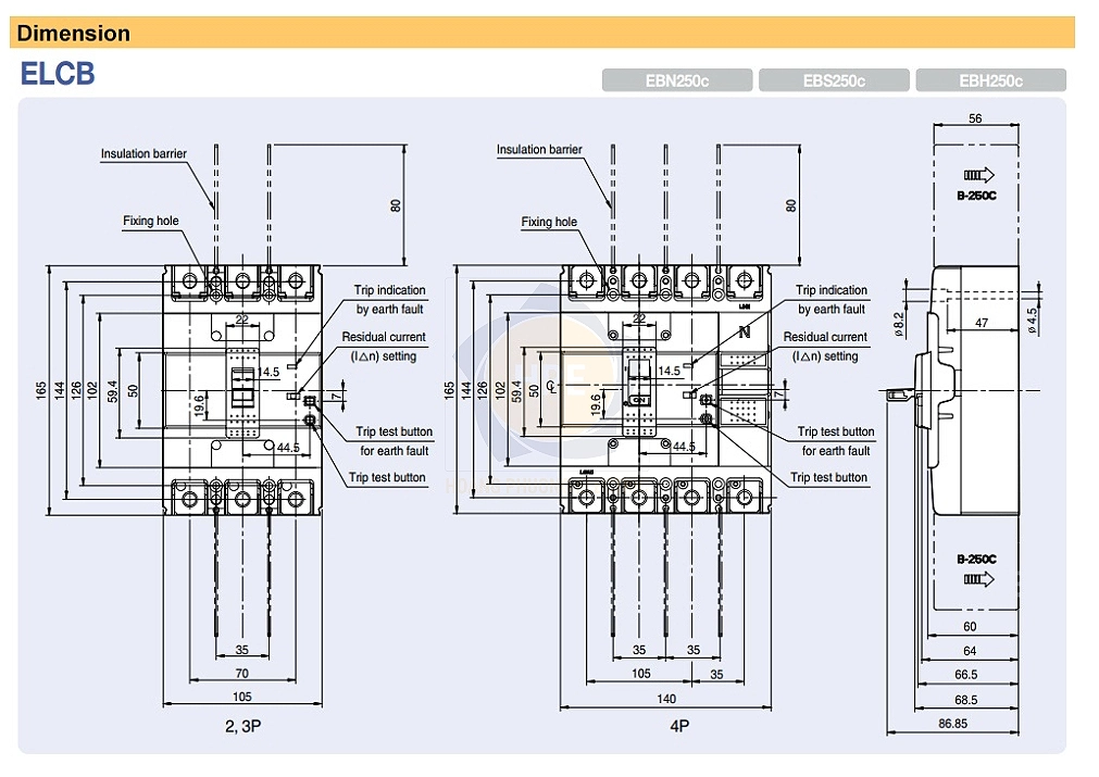Kích thước EBN203c