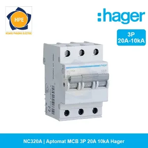 NC320A - Aptomat MCB 3P 20A 10kA Hager