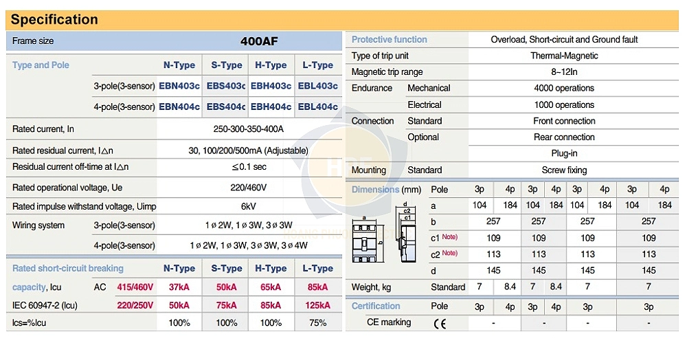 Thông số EBN403c