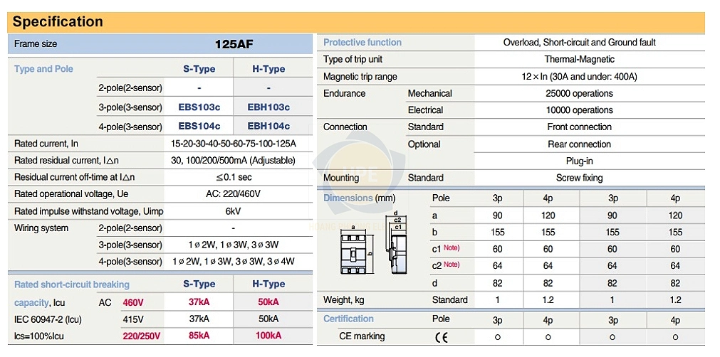 Thông số EBS104c