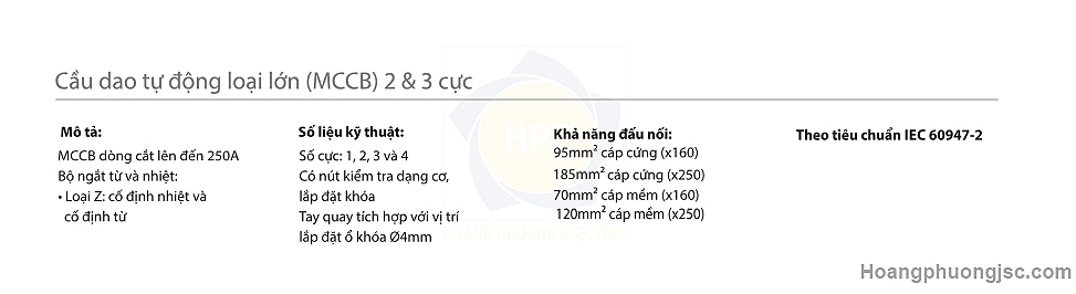 Thông số kỹ thuật MCCB Hager