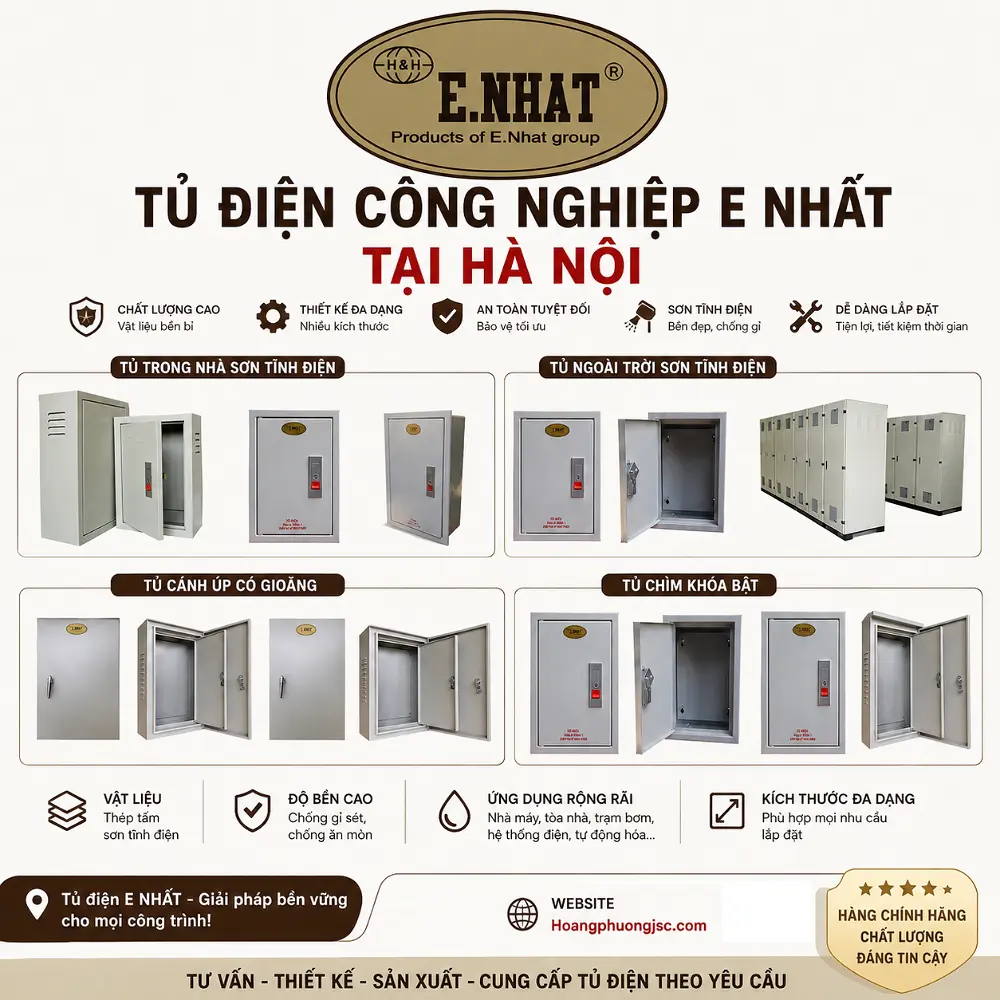 Tủ điện E NHẤT, vỏ tủ điện E NHẤT, tủ điện công nghiệp tại Hà Nội, tủ điện trong nhà E NHẤT, tủ điện ngoài trời E NHẤT, tủ điện sơn tĩnh điện, tủ điện chìm khóa bật.